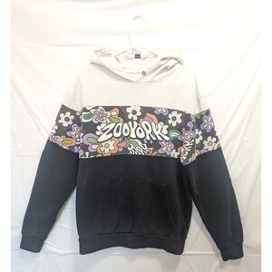 Zoo York Hoodie Mens M Black Graphic Skate Streetwear Pullover Hooded Sweatshirt
